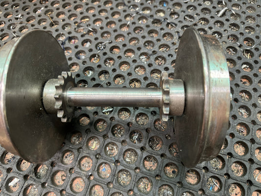 Wheel-sets with sprockets.