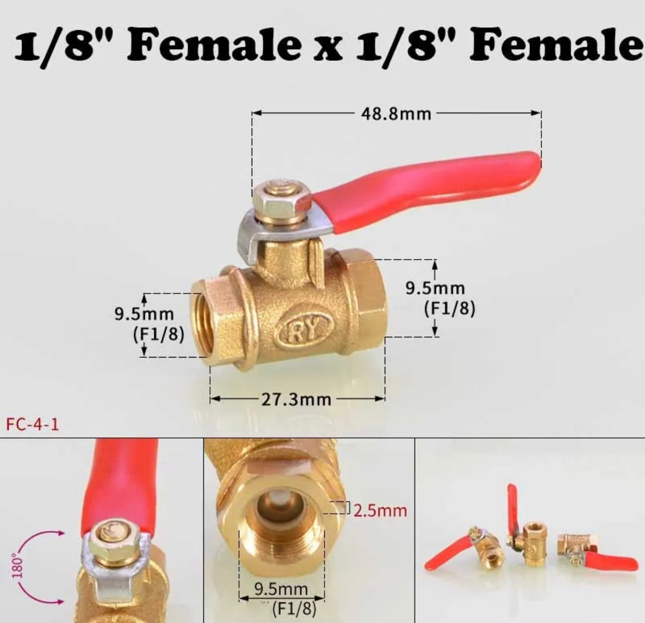 Ball Valve 1/8 BSP Brass