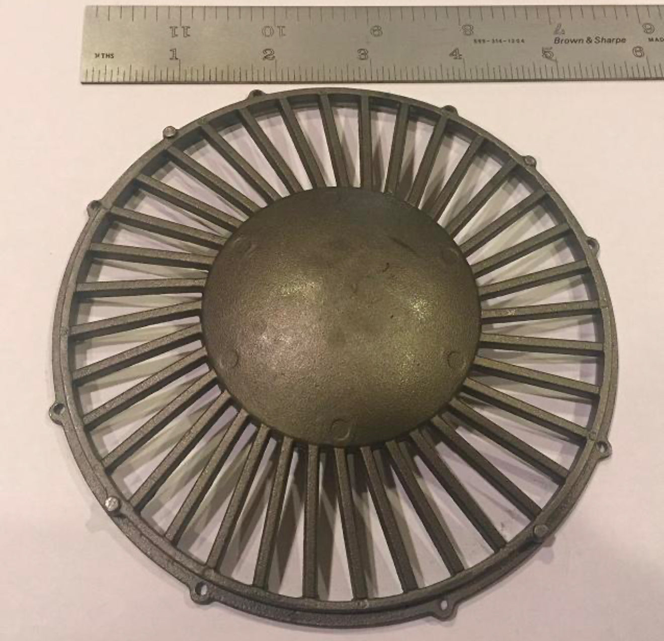 Fan Grill cast in steel.